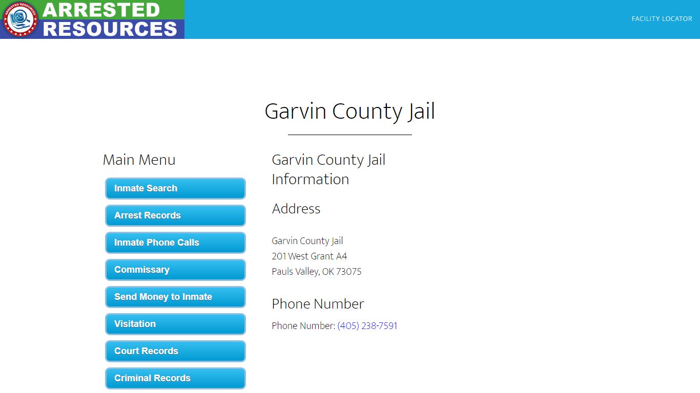 Garvin County Jail - Inmate Search - Pauls Valley, OK - Arrested Resources
